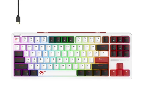 CLAVIER GAMING MÉCANIQUE HAVIT KB902L - RGB Backlit, Red Switches, 88 Keys