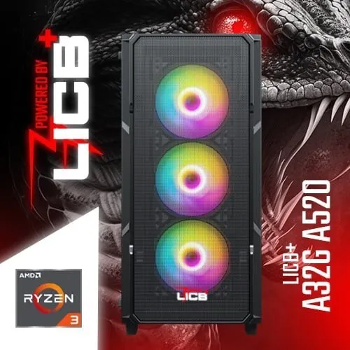Pc Gamer AMD RYZEN3 3200G / 8GB DDR4 3200MHz / A520 / 256GB SSD / 450W / 4X RGB FANS