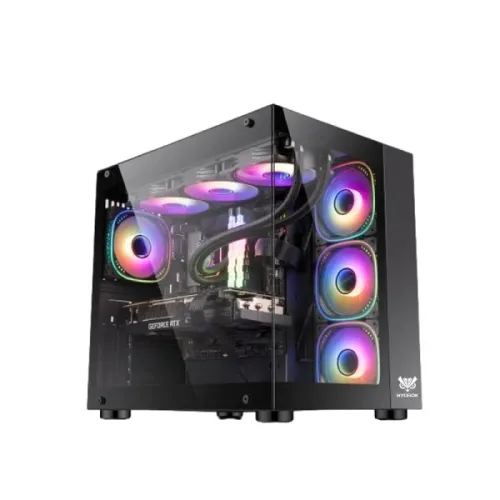 BOITIER PC GAMING HYBROK TITAN EVO, 7 Ventilateurs, ARGB NOIR