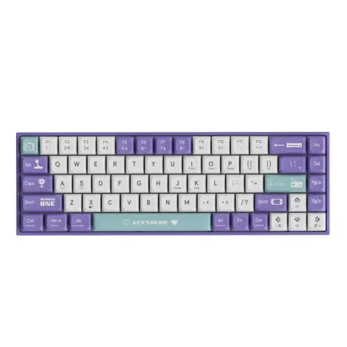 PROMO RAMADAN CLAVIER GAMING MÉCANIQUE AJAZZ AK680 - RGB Backlit, Red Switches, 68 Keys VIOLET