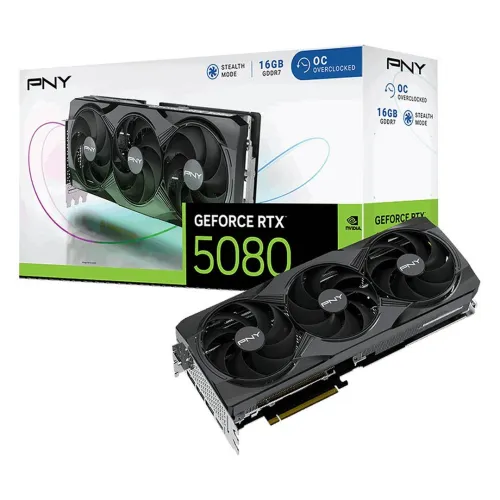 CARTE GRAPHIQUE PNY GeForce RTX 5080 16GB Overclocked Triple Fan