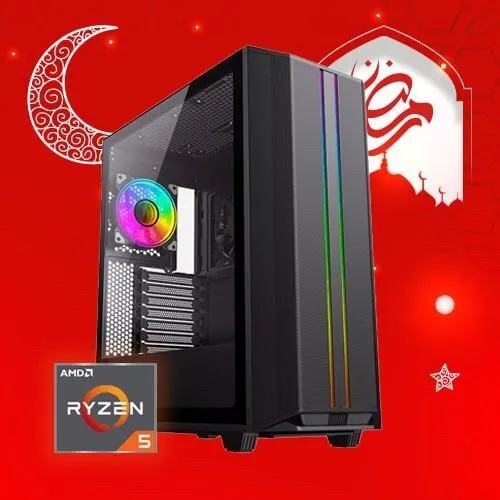 PROMO RAMADAN CONFIG PC GAMER AMD RYZEN5 5500 / AIR COOLING RGB / 16GB DDR4 3200MHZ / B550 / 512GB SSD M.2 / RX 7600 8GB / 700W