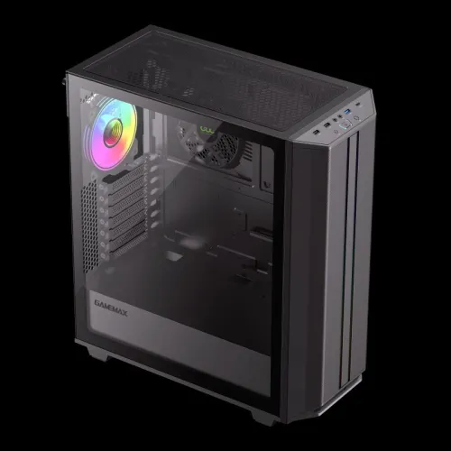 PROMO BOITIER PC GAMING mid-tower GAMEMAX Precision 2 NOIR, avec ventilateurs ARGB