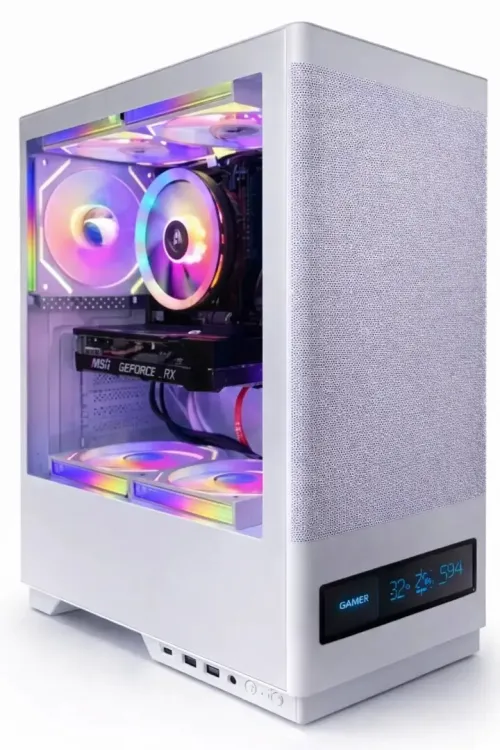 BOITIER PC GAMING MAGMA V8202, Digital Screen, 3 Fans, USB-C, USB 3.0 BLANC