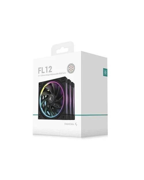 VENTILATEUR DE BOITIER DeepCool FL12 3 en 1 NOIR ARGB, 120 mm