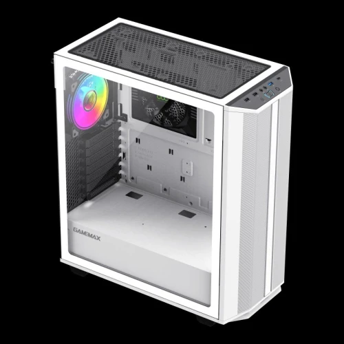BOITIER GAMEMAX Precision 2 BLANC, BOITIER PC gaming mid-tower, ARGB FANS