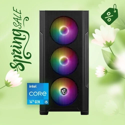 PROMO CONFIG PC GAMER INTEL I5 14400 / WATER COOLING / 16GB (2x8GB) DDR4 3200MHZ / B760 / 240GB SSD / RTX 5050 8GB / 500W / 4X RGB FANS