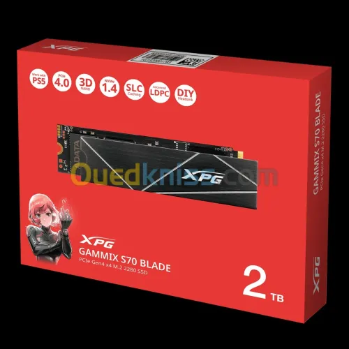 SSD M.2 PCIe 4.0 NVMe XPG GAMMIX S70 BLADE 2TO - for PS5 Consoles
