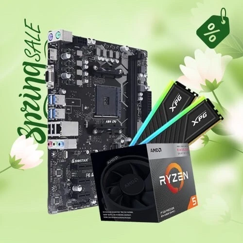 PROMO KIT UPGRADE PROCESSEUR AMD RYZEN5 3400G, CARTE MERE BIOSTAR B550M + Mémoire RAM XPG SPECTRIX D35G RGB 16GB (2x8GB) DDR4 3200MHZ