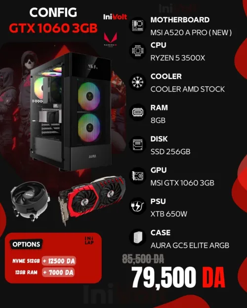 CONFIG RYZEN 5 3500X - GTX 1060 3GB