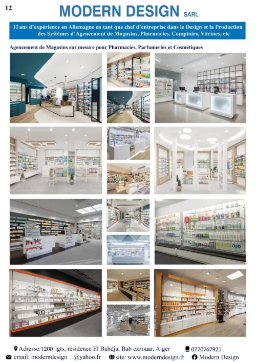 Plan 3D pour aménagement pharmacie parapharmacie Algérie