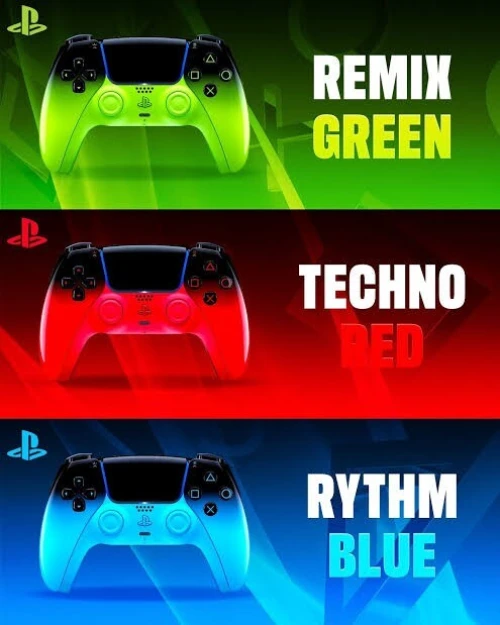 Manette ps5 remix green techno red rythm bleu