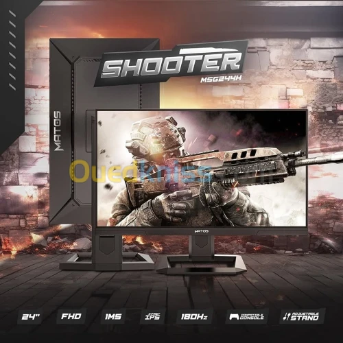 Écran Matos Shooter MSG244H 24 180 Hz 1ms IPS Moniteur 