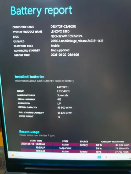 [VENDU] LENOVO LEGION 7i - i9-14900HX - RTX 4070 8Go - Écran 16" QHD 2K 240Hz -SSD 1TB - RAM 32 Go 