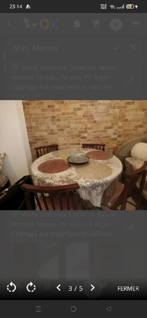 Location Appartement Niveau de villa F4 Alger Cheraga