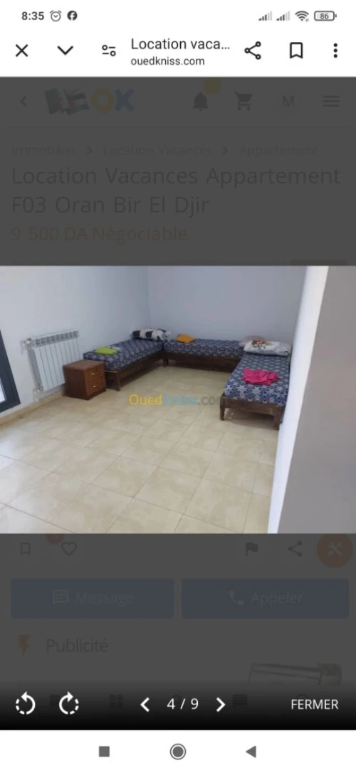 Location vacances Appartement F3 Oran Bir el djir