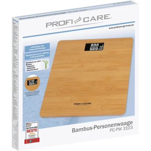 Pèse personne électronique Bambus ProfiCare PC-PW 3103