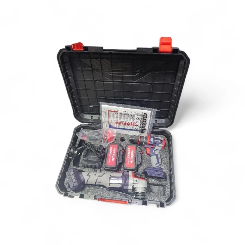 Valise Makute électroportatif 20V - Meuleuse + Visseuse + 2 Batteries 4Ah
