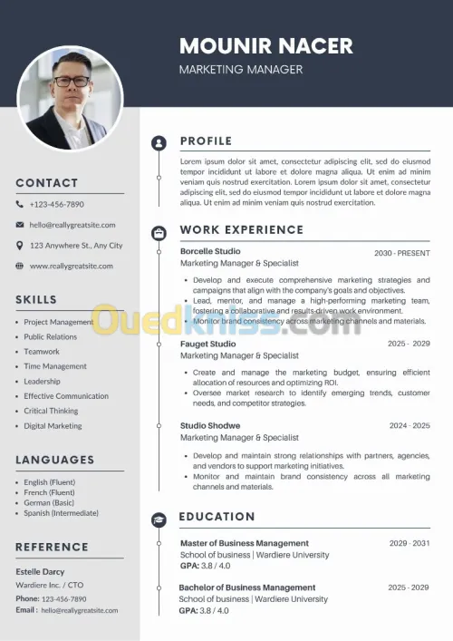 كتابة السيرة الذاتية/ CV professionnel + lettre de motivation 