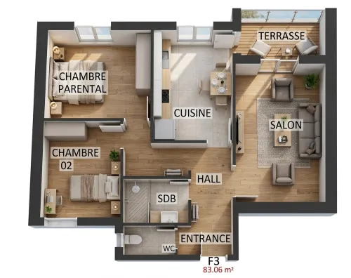 Vente Appartement F3 Oran Bir el djir