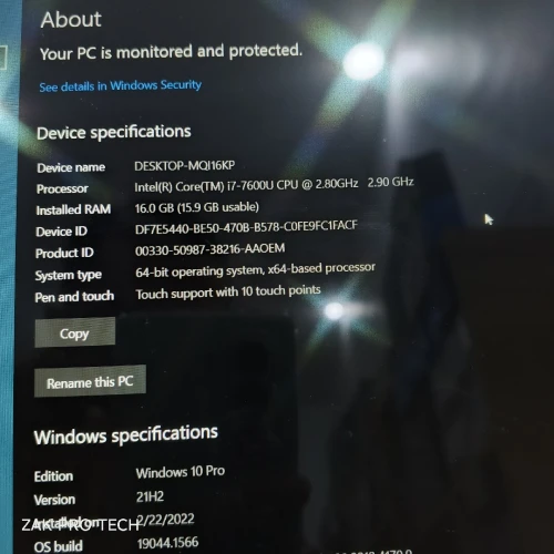 Dell latitude touchscreen 12.5' 7280 i7 7eme 16 GB RAM 512 SSD nvme