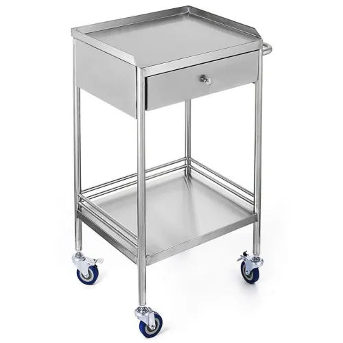 Chariot inox médical avec tiroir
