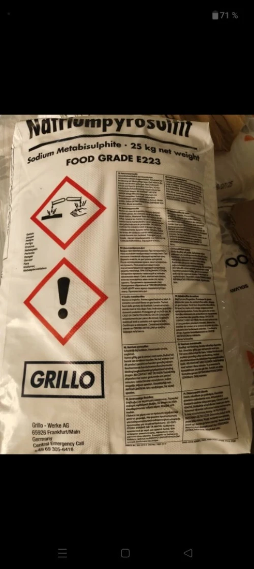 Metabisulfite de sodium E223