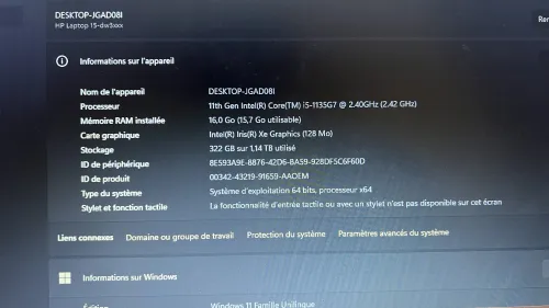 Pc Hp i5 11ème