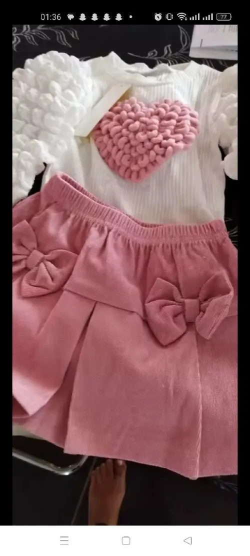 Ensemble 2 pièces d'hiver pour filles de 3 mois a 24 mois ,