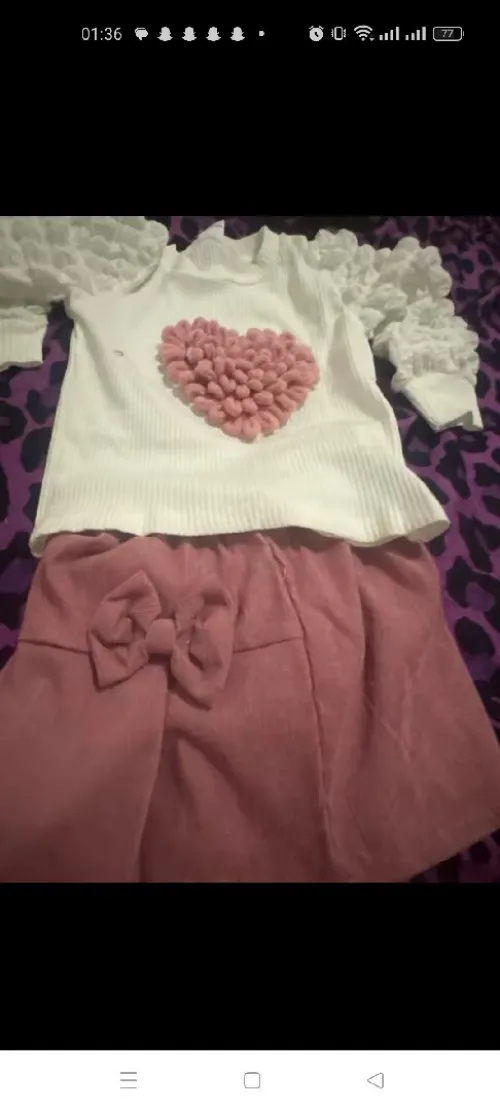 Ensemble 2 pièces d'hiver pour filles de 3 mois a 24 mois ,