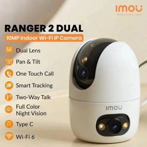 Imou Ranger 2 Dual 10MP (5MP+5MP) Caméra de Surveillance WiFi Intérieure