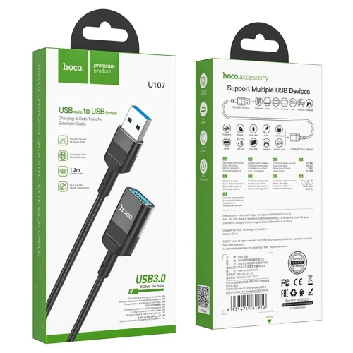 câble d'extension U107 USB mâle vers USB femelle  