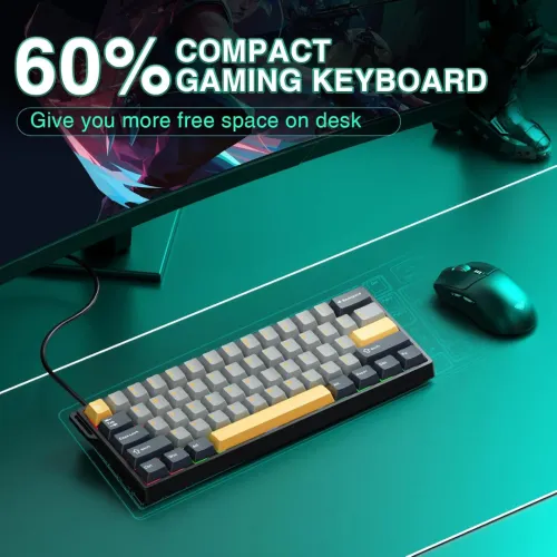 CLAVIER AULA WIN60 HE  60% MAGNETIC SWITCH 8K POLLING RATE 0.02 RT  SIDE PRINTING RVB CLAVIER