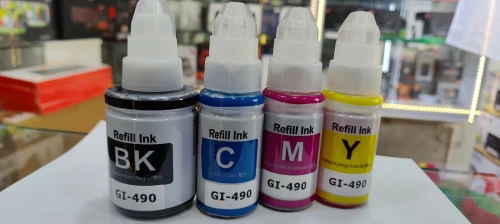 PACK BOUTEILLE ENCRE CANON identique  GL-490-BK-C-M-Y