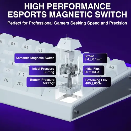 Aula Hero 68 HE Magnetic Gaming Keyboard, 8K Polling