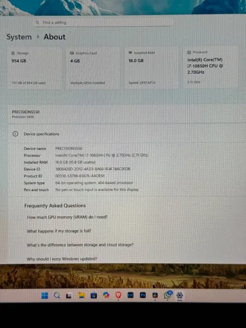 DELL PRECISION 5550 Workstation