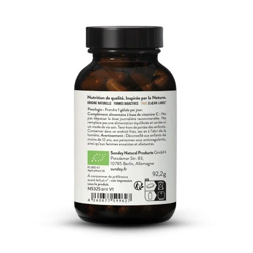 Sunday Natural Complexe de vitamine C bio naturel 100 capsules