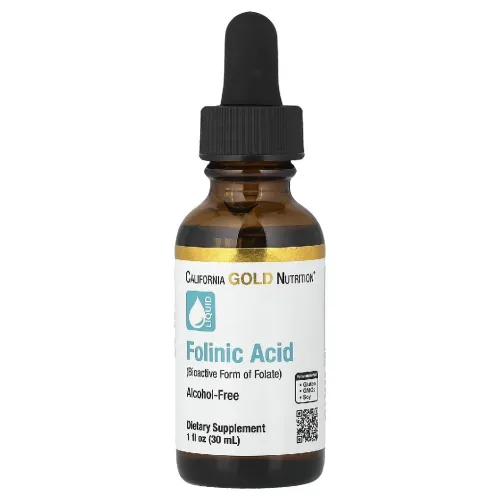 California Gold Nutrition Acide folinique, Sans alcool, 30 ml