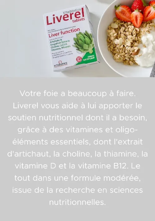Vitabiotic Liverel Avec de la choline  qui contribue au maintien d'une  fonction hépatique normale