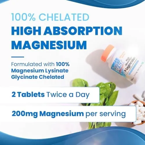 Doctor's Best Glycinate de magnésium lysinate à haute absorption 100% chélaté 100mg 12 unités