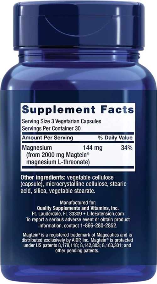 Life Extension, Neuro-Mag, L-threonate de magnesium, 90 capsules végétariennes