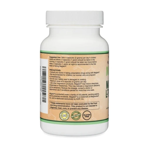 Double Wood Supplément de L thréonate de magnésium (Magtein) 2000 mg 100 capsules 