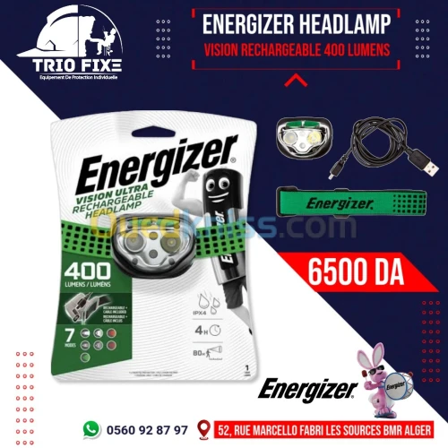 Energizer lampe frontale rechargeable 400 lumens