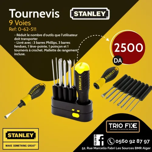 Stanley tournevis 9 voies