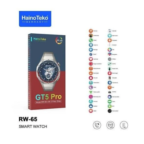 SMARTWATCH HAINOTEKO GT5 PRO RW65  ÉCRAN AMOLED HD  3 BRACELET  MODE SPORTIF