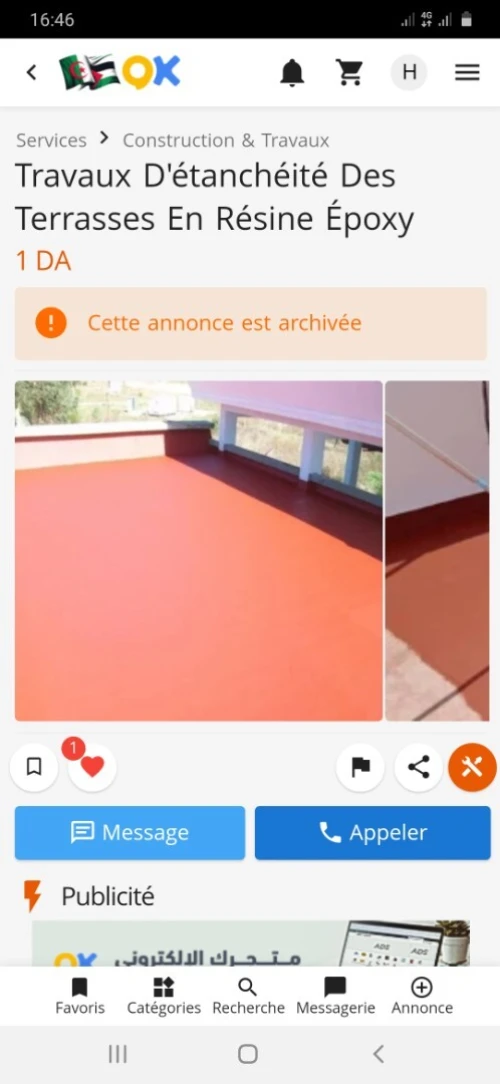 Travaux D'étanchéité Des terrasses en résine époxy et des parkings