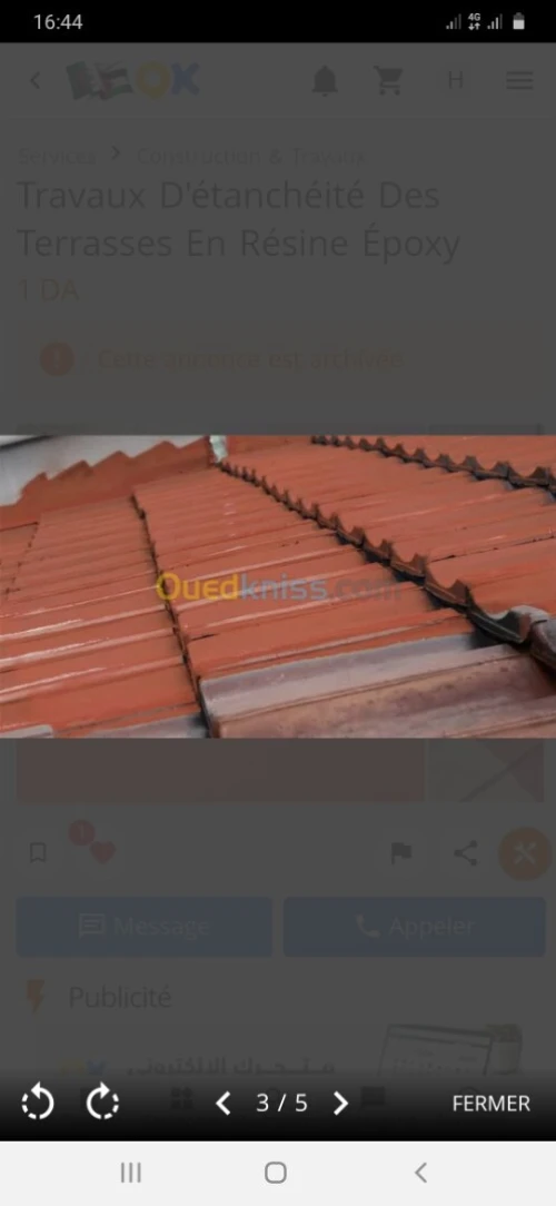 Travaux D'étanchéité Des terrasses en résine époxy et des parkings