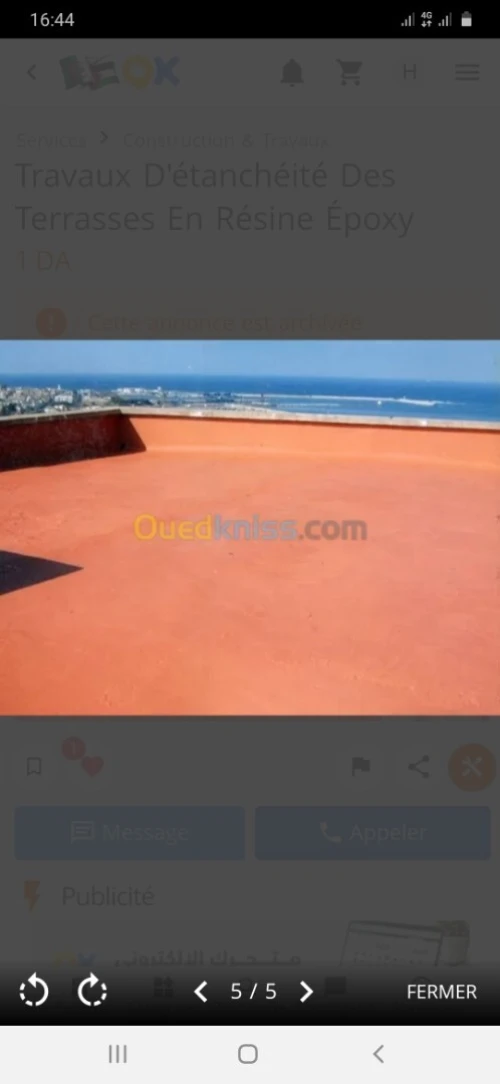 Travaux D'étanchéité Des terrasses en résine époxy et des parkings