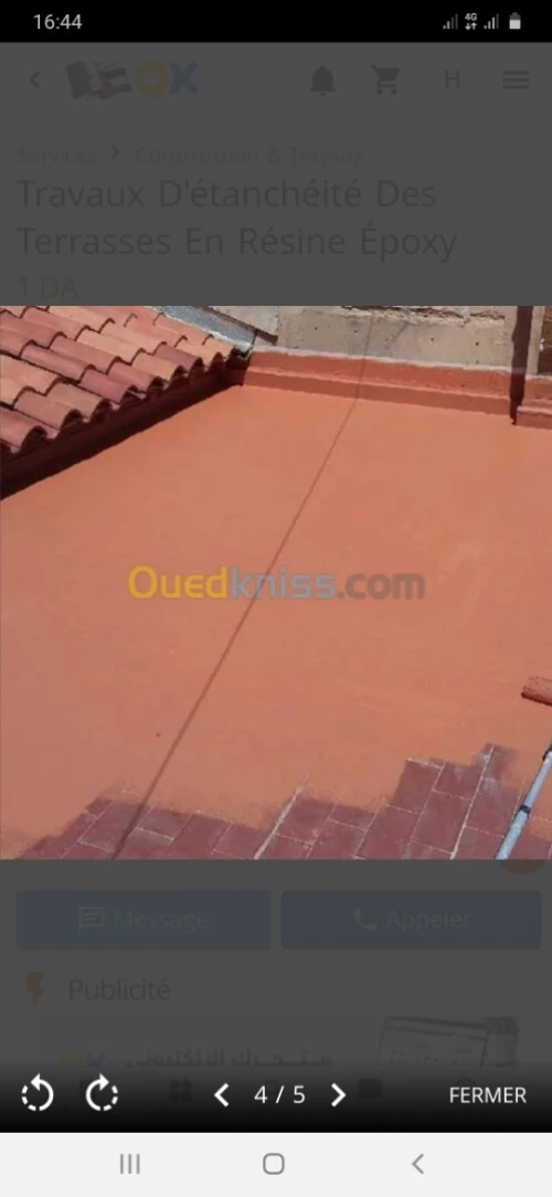 Travaux D'étanchéité Des terrasses en résine époxy et des parkings
