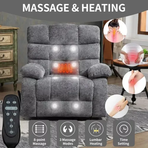 Fauteuil relax releveur électrique Avec massage et chauffage dorsale 